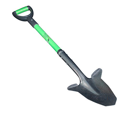 Spear Head Spade Gardening Shovel with Steel Reinforced Fiberglass Handle, Cushioned D-Grip and Sharp Hardened Steel Blade, Award Winning Spade, Model SHFD3 Lime